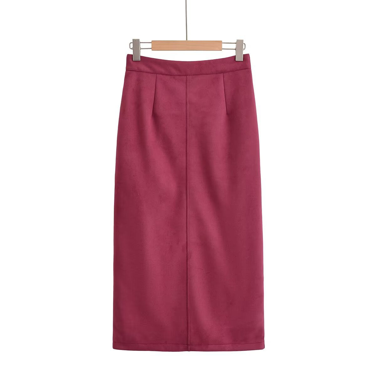 Versatile and versatile suede material women's long skirt